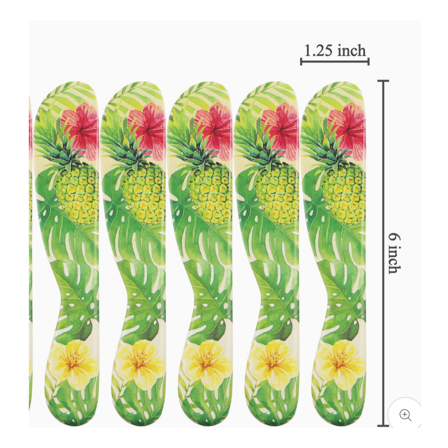 6-Piece Pineapple Melamine Cheese Spreader