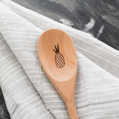 Pineapple Beechwood Serving Spoon