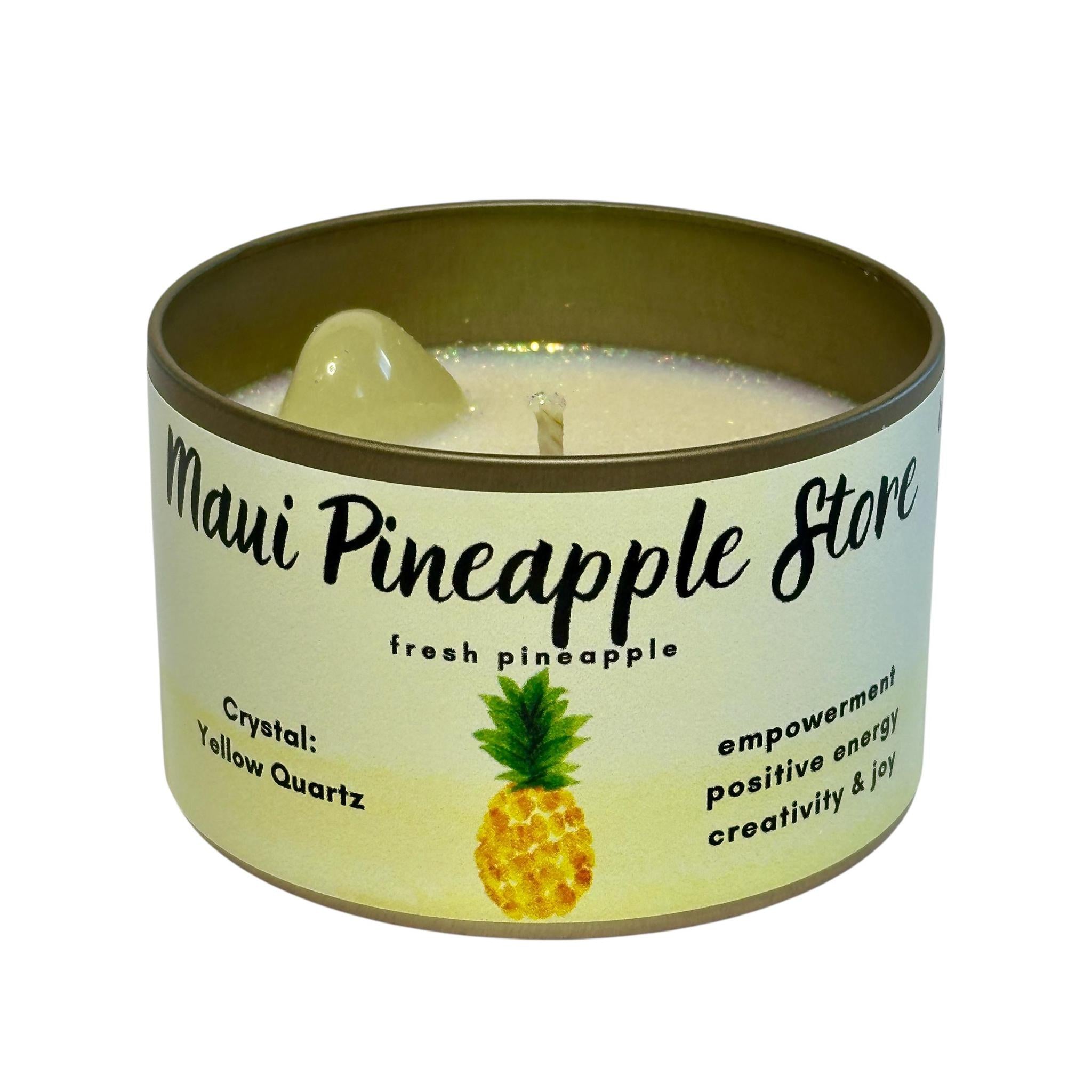 Crystal Infused Candle Maui Pineapple Store