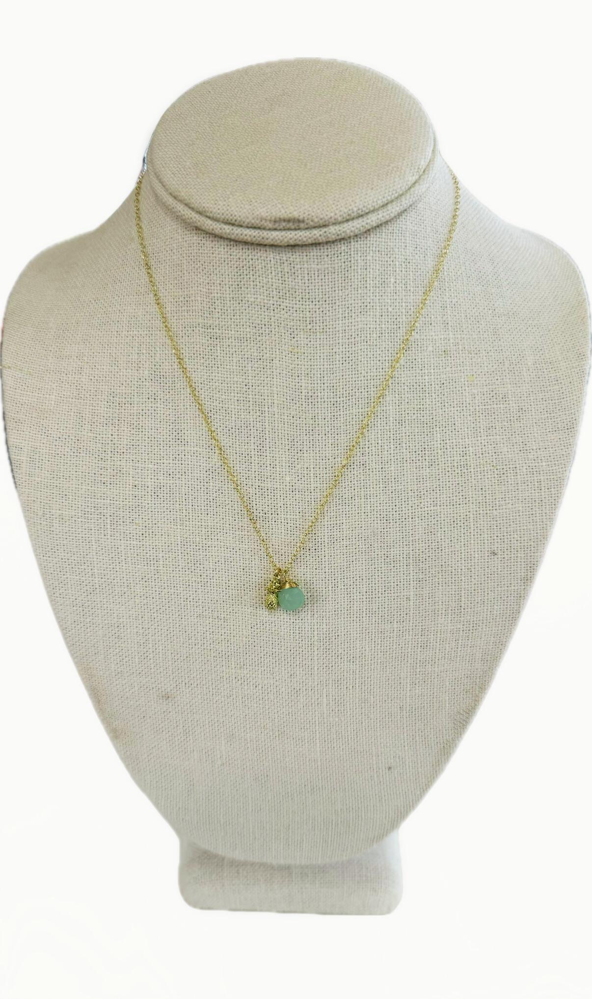 Komakai Pineapple Necklace Aqua Chalcedony