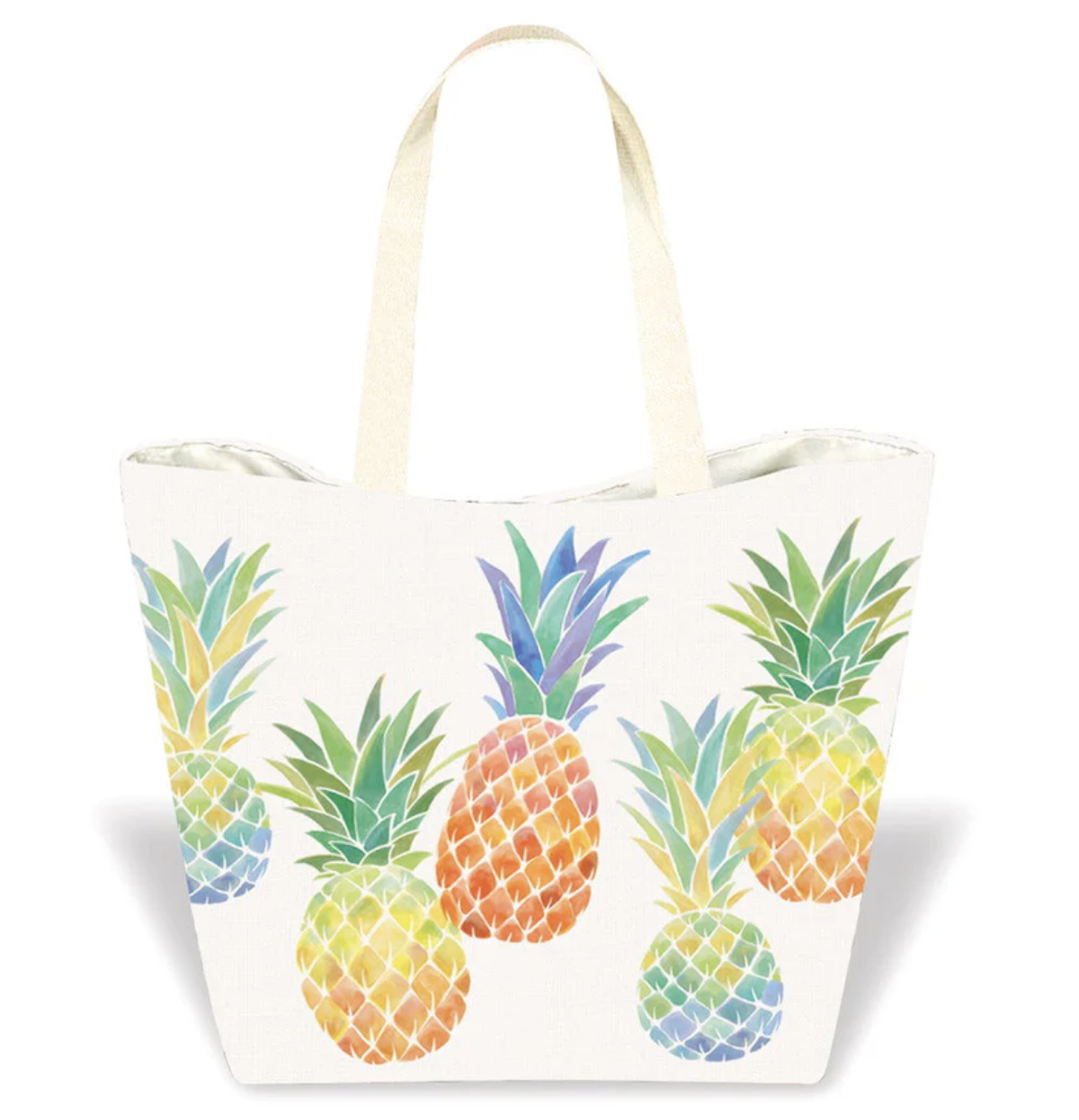 Tropical Beach Tote Watercolor Pineapple