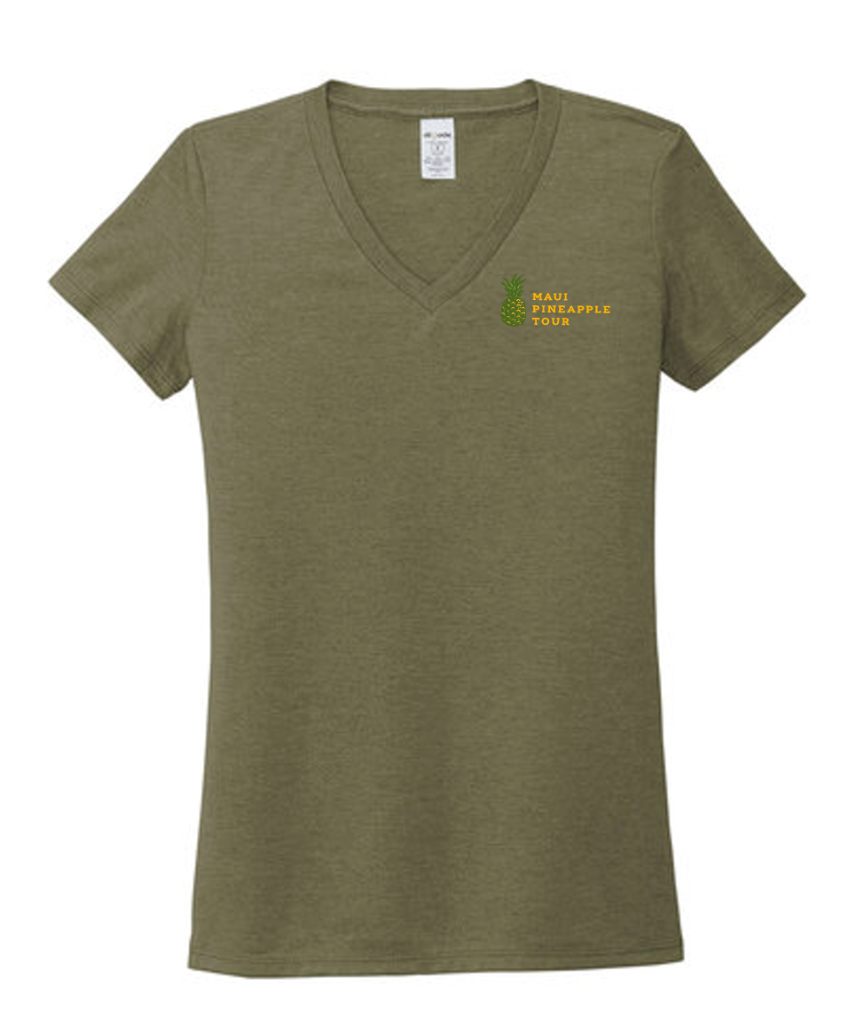 Maui Pineapple Tour V-Neck Vertical Logo