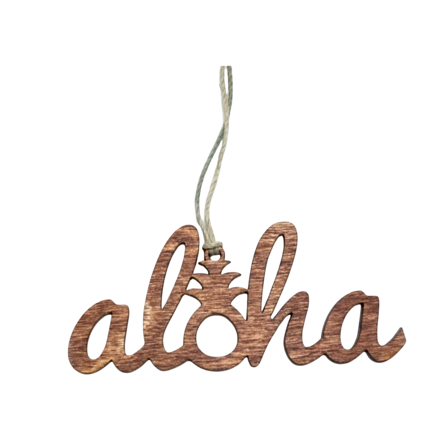 Aloha Pineapple Wood Ornament
