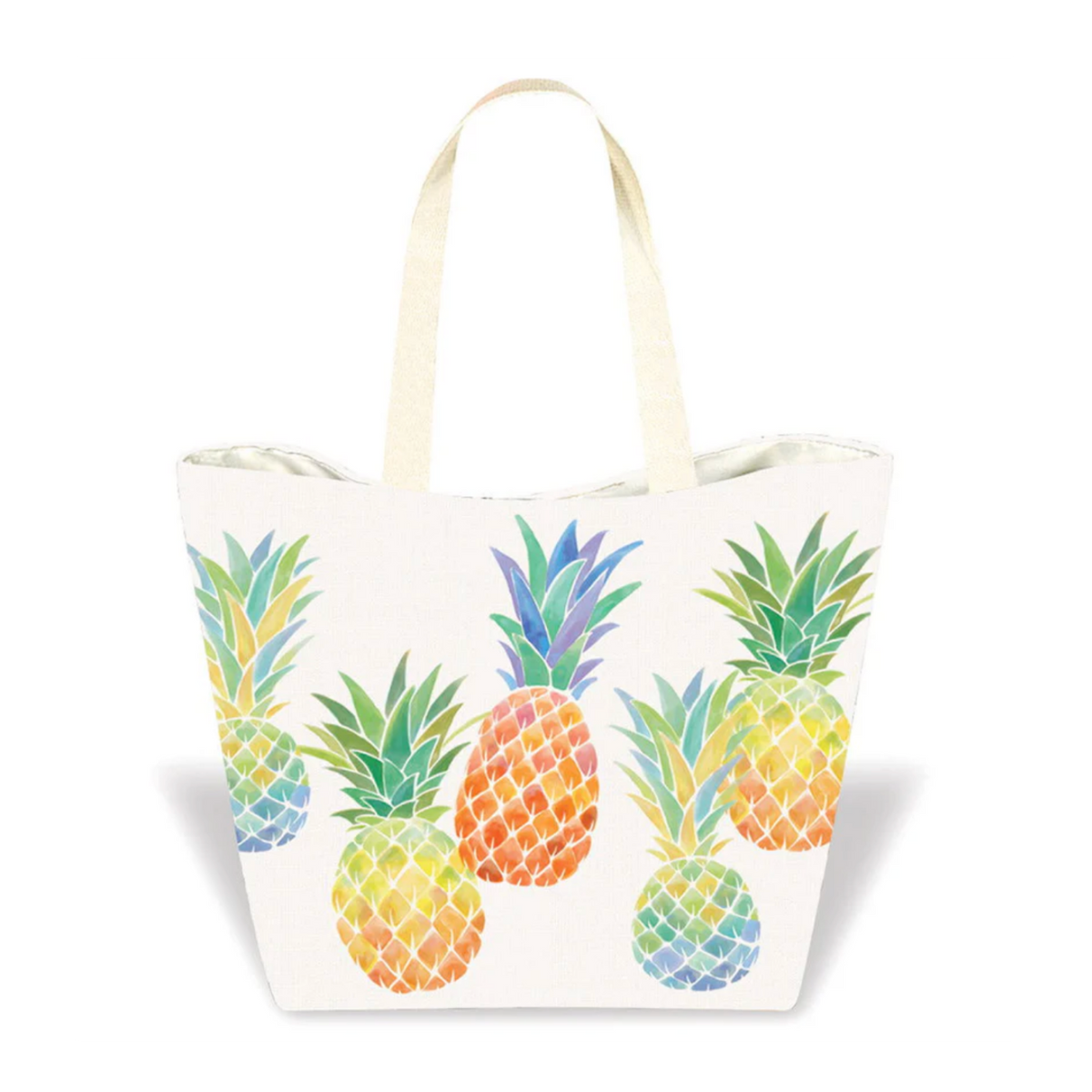 Tropical Beach Tote Watercolor Pineapple