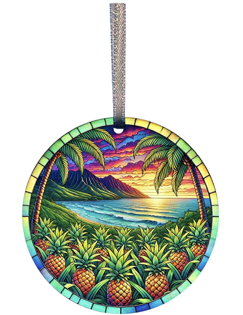 Pineapple 3.75" Acrylic Window Ornament