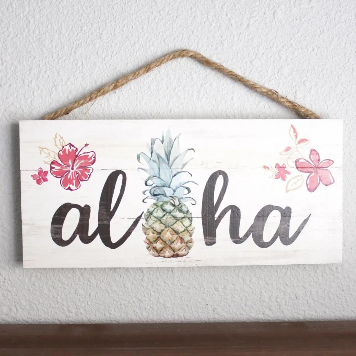 Floral Aloha Pineapple Sign