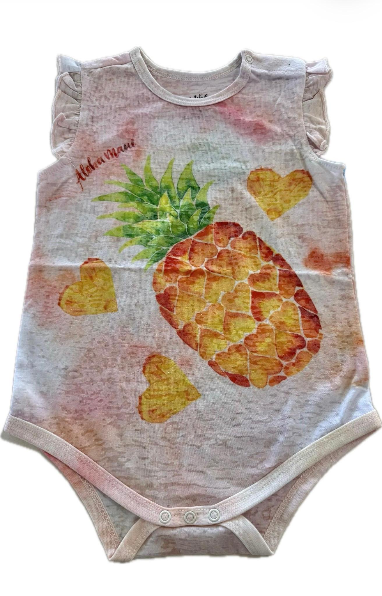 Kai Wahine Designs Keiki Onesie Heart Pineapple