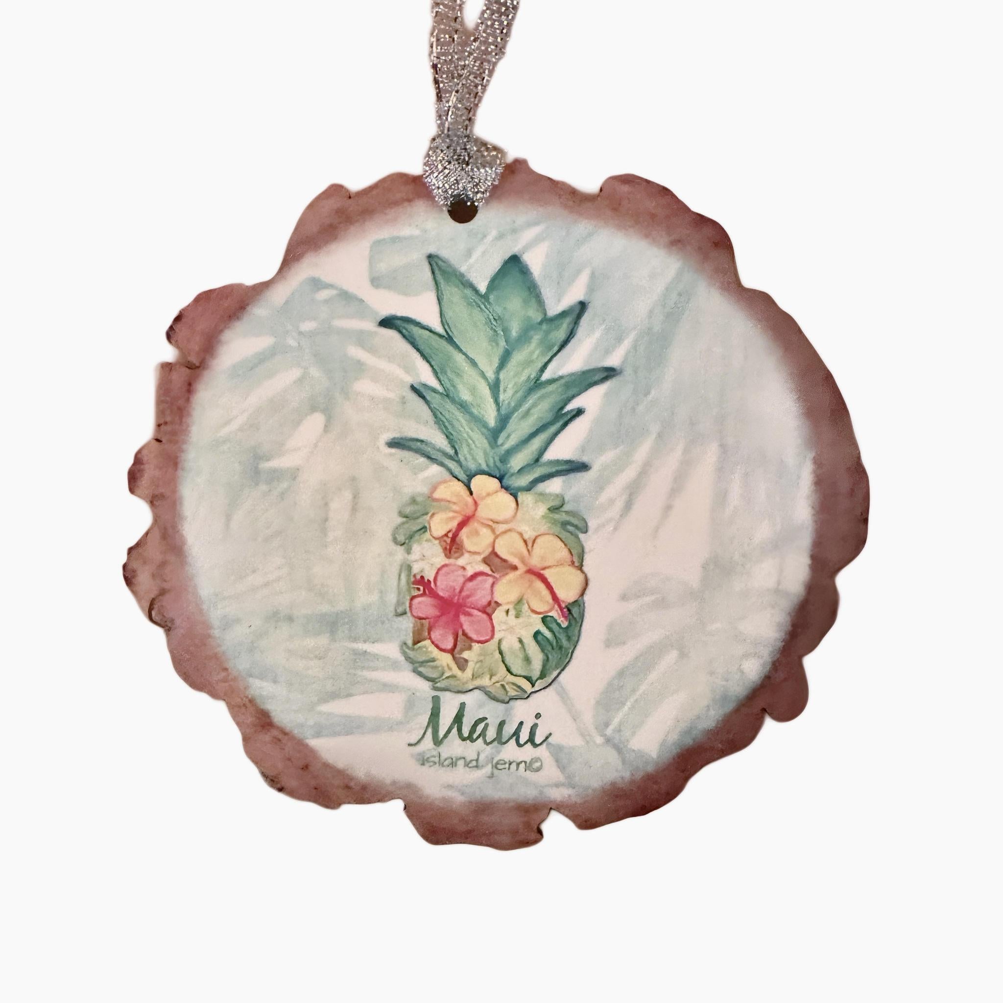 Pineapple Bloom Wood Ornament