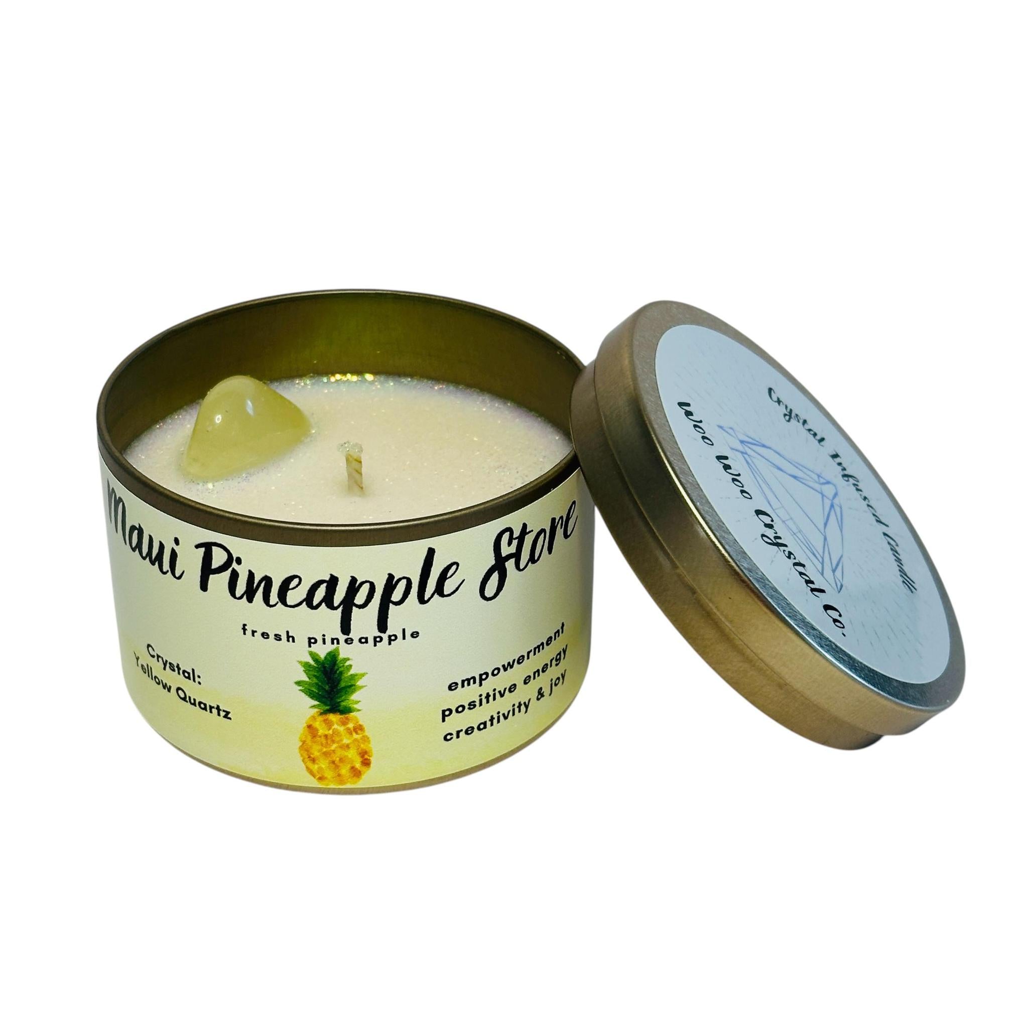Crystal Infused Candle Maui Pineapple Store