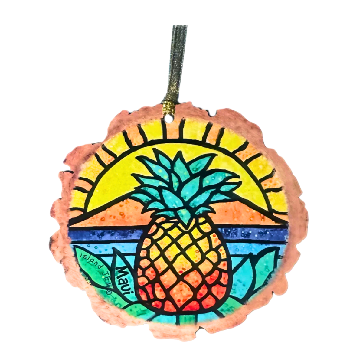 Island Pineapple Wood Ornament