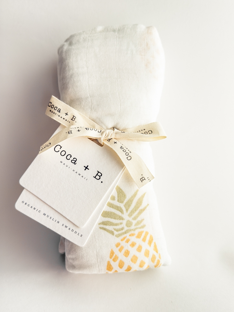 Pineapple Print Bamboo Swaddle