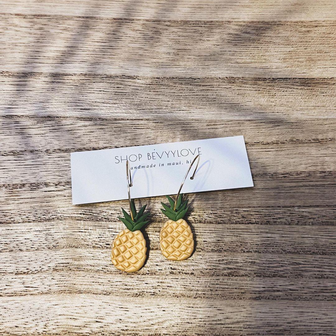 Clay Pineapple Dangle Earrings