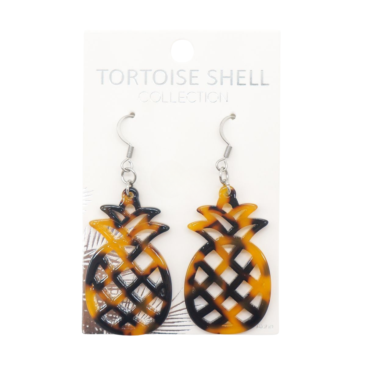 Pineapple Resin Tortoise Shell Earrings