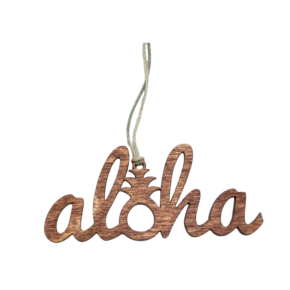 Aloha Pineapple Wood Ornament
