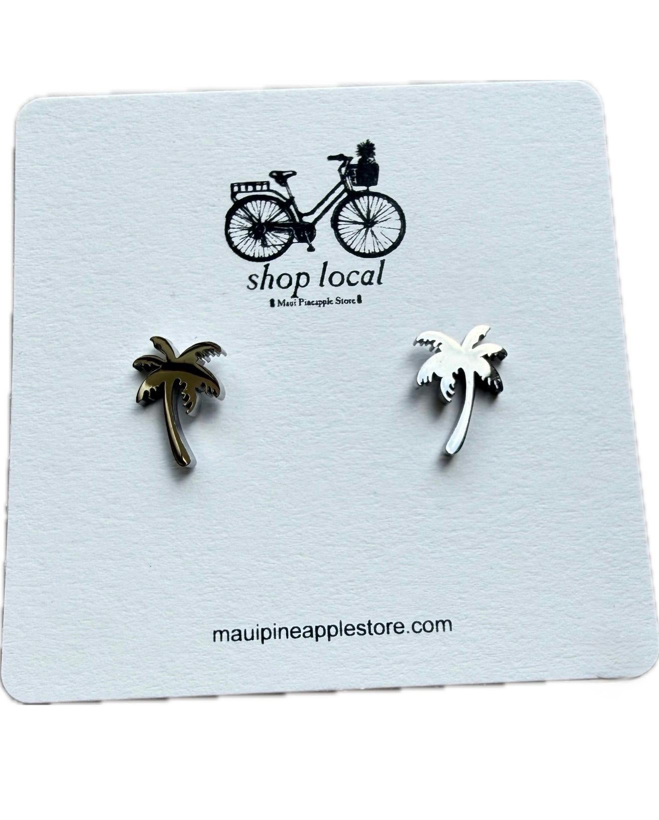 Palm Tree Stud Earrings