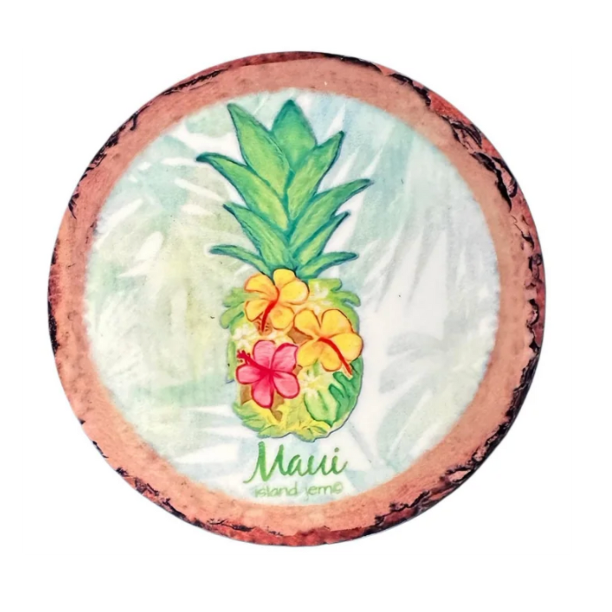 Pineapple Bloom Wood Magnet