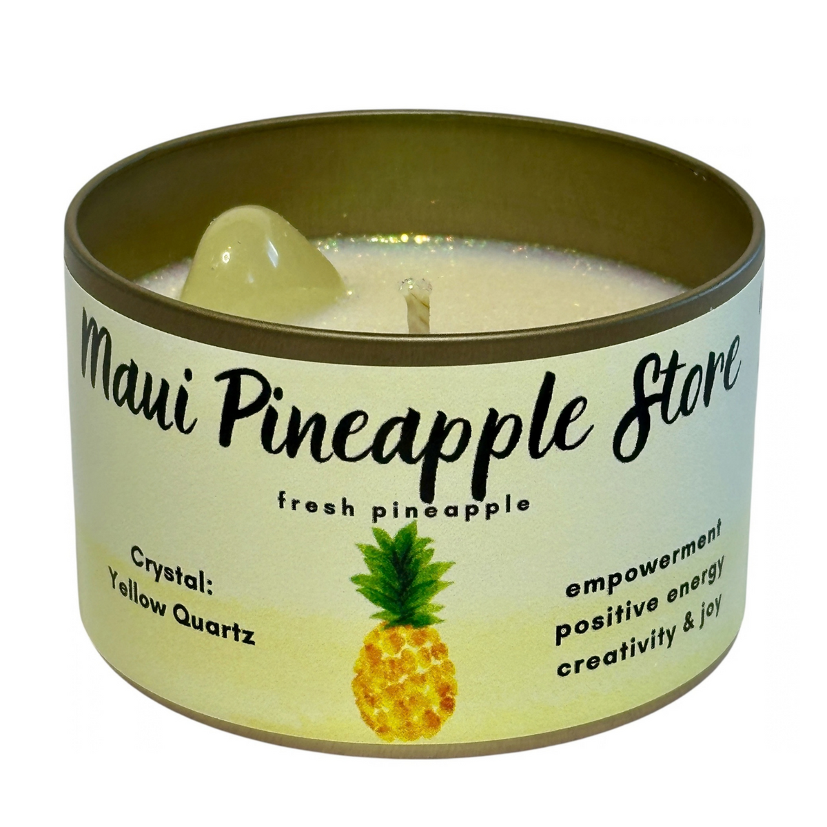 Crystal Infused Candle Maui Pineapple Store