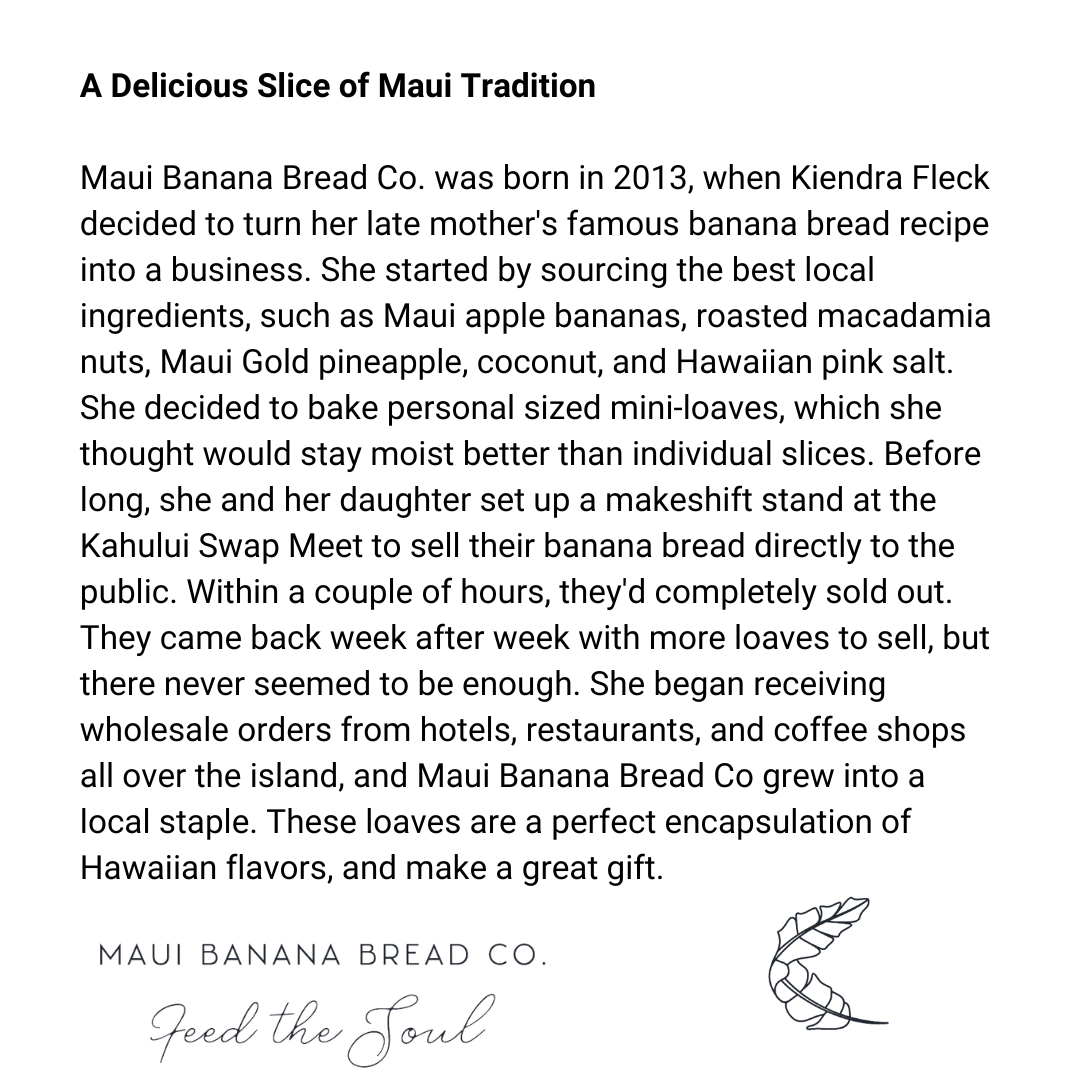 Pineapple Banana Bread - Maui Pineapple Store Exclusive Flavors! 12 Pack