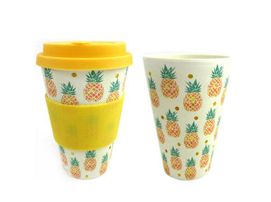 Tropical Pineapple Eco-Friendly Reusable Plant Fiber Travel Mug