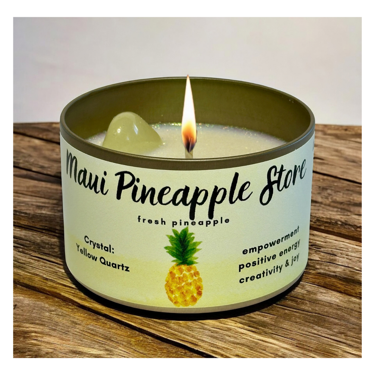 Crystal Infused Candle Maui Pineapple Store