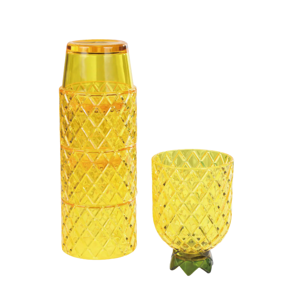 4-Piece Pineapple Acrylic Stacking Tumbler