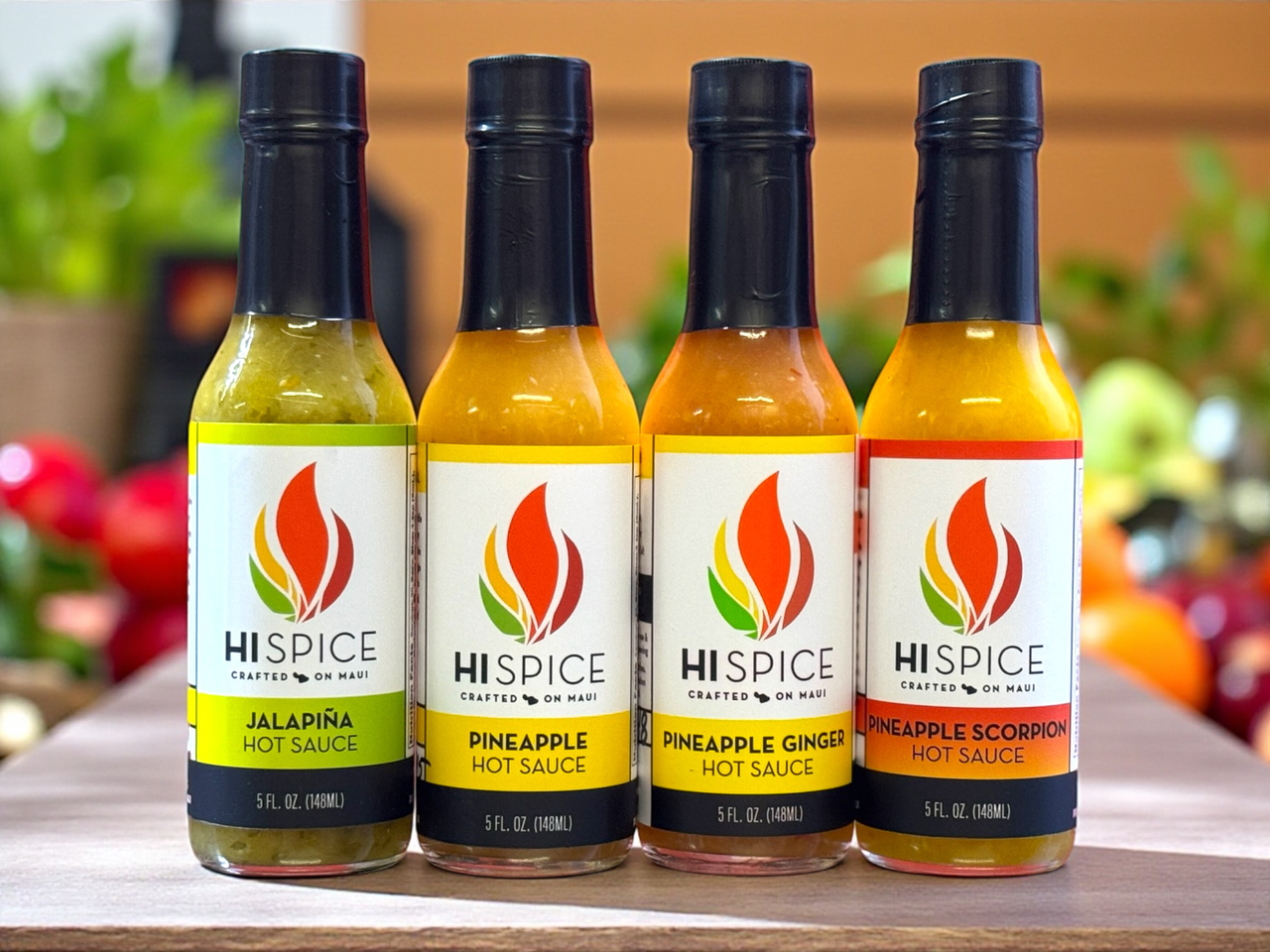 HI Spice 4 Pack of Pineapple Hot Sauces