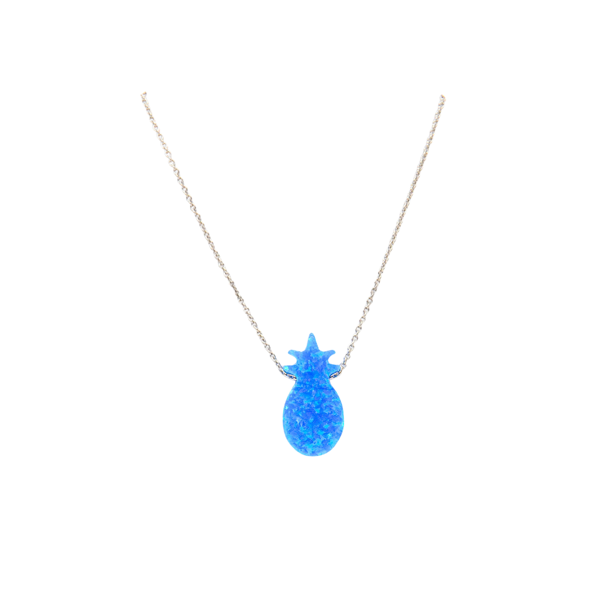 Blue Syn Opal Necklace - Pineapple Necklace