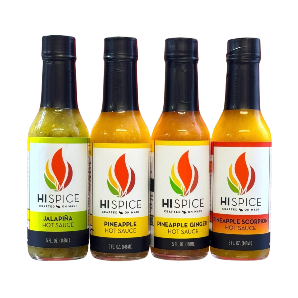 HI Spice 4 Pack of Pineapple Hot Sauces