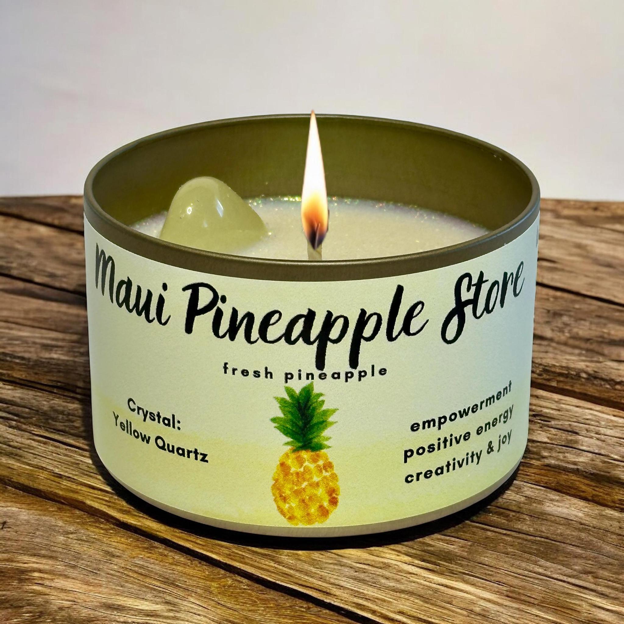 Crystal Infused Candle Maui Pineapple Store