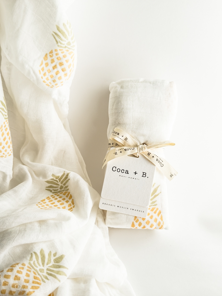 Pineapple Print Bamboo Swaddle