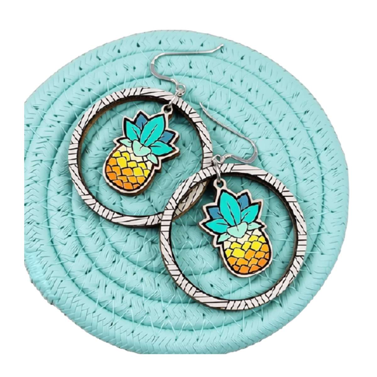 Ombre Pineapple Hoop Earrings